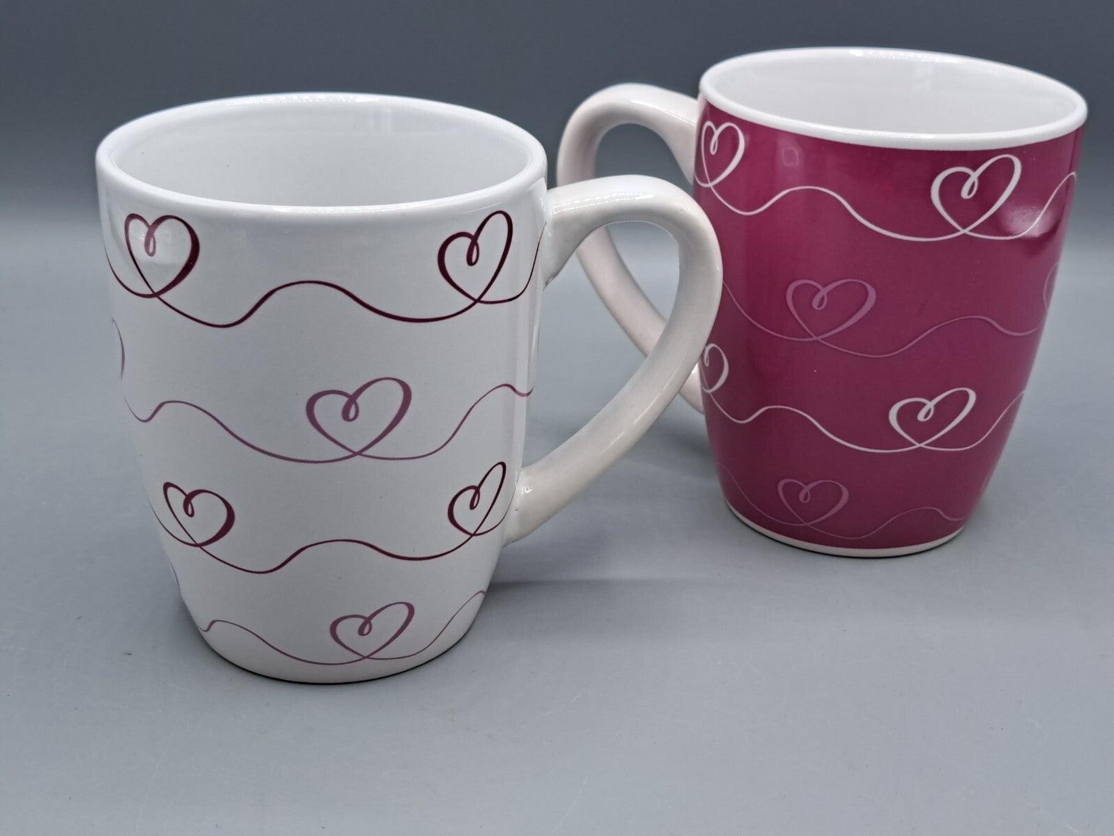 Kaffeetasse 2er Set, 370 ml, Keramik, Herzen, Paartassen